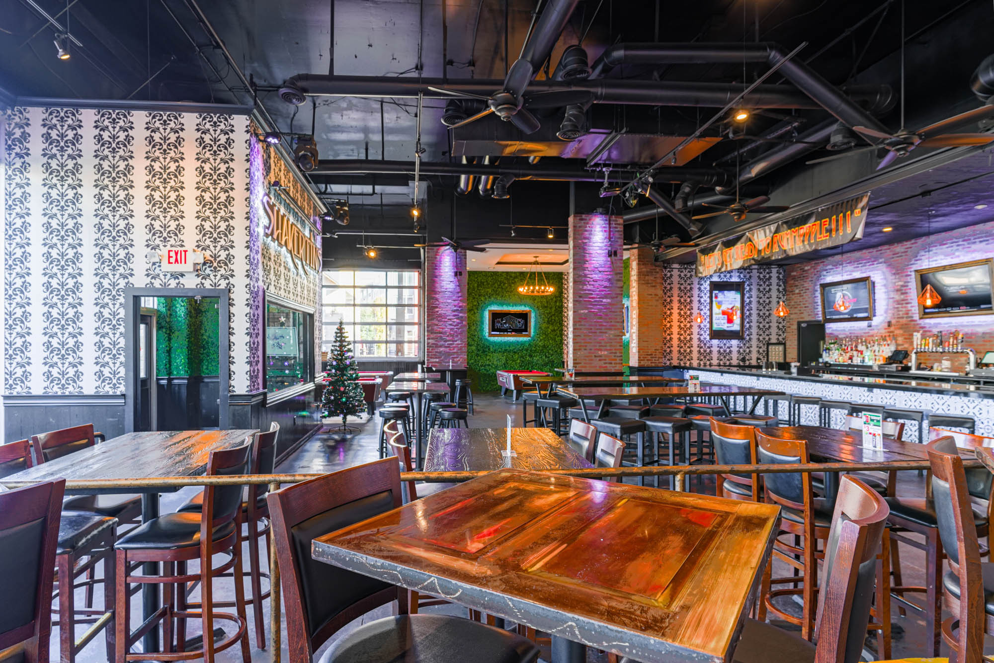 Interior, tables ready for guests